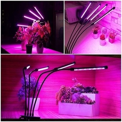Lampa do Wzrostu Roślin 80 LED Timer 4 głowice