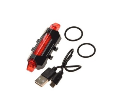 Lampka rowerowa tył LED akumulator USB