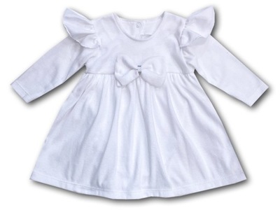 Body sukienka niemowlęce z falbanka biała 86