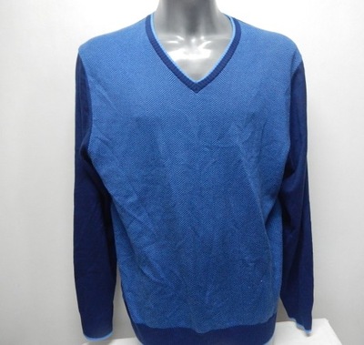 LANIERI sweter męski niebieski v-neck XXL