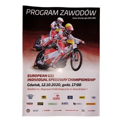 PROGRAM ŻUŻLOWY EUROPEAN U21 GDAŃSK 12.10.2020