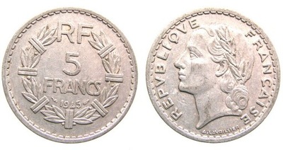 8499. FRANCJA, 5 FRANKÓW 1945