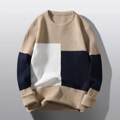 2022 New Men's Round Neck Sweater Fashion Color Ma