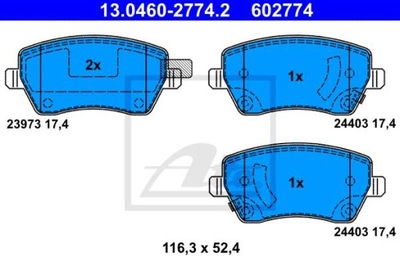 ATE 13.0460-2774.2 TRINKELĖS STABDŽIŲ PRIEK. NISSAN MICRA/NOTE 1,2/1,5 DCI 10- 