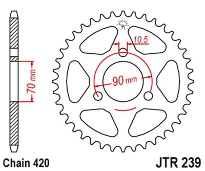 JT ЗУБЧАТКА ЗАДНЯЯ 239 36 HONDA MTX 80R '83-'86, MBX