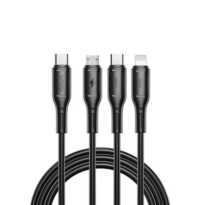 Kabel WIWU USB - USB typ C / microUSB / Lightning 1 m czarny