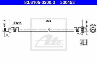 ATE 83.6105-0200 ПАТРУБОК ГАЛЬМІВНИЙ ЕЛАСТИЧНИЙ