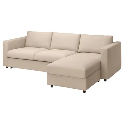 IKEA VIMLE Sofa 3-osobowa szezlong Hallarp beżowy