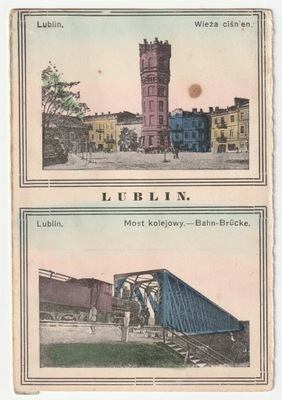 LUBLIN. pocztówka wielosekcyjna - Most kolejowy