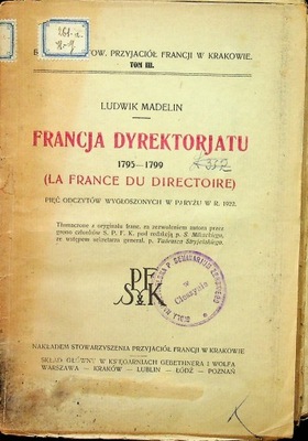 Francja Dyrektorjatu 1795 - 1799 1922 r.