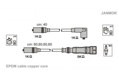 ПРОВОДИ ЗАПАЛЕННЯ КОМПЛЕКТ. AUDI JANMOR