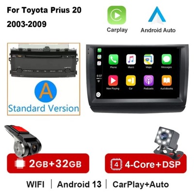 NAWIGATOR GPS ANDROID 13 RADIO DE AUTOMÓVIL CARPLAY PARA TOYOTA PRIUS 2002-2009 2006  