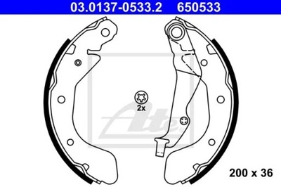 ATE 03.0137-0533.2 КОМПЛЕКТ КОЛОДОК ТОРМОЗНЫХ