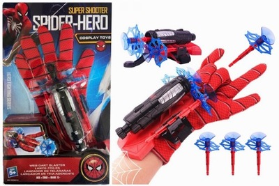 STRZELAJĄCA RĘKAWICA WYRZUTNIA SIEĆ+ 3 RZUTKI STRZAŁKI SPIDER-MAN SPIDERMEN