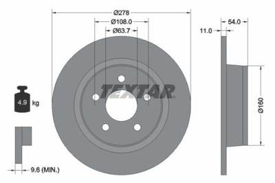 2X ДИСК ТОРМОЗНОЙ FORD ЗАД TRANSIT CONNECT 02- 92124903