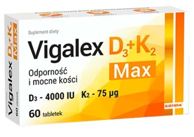 VIGALEX MAX witamina D3+K2 odporność kości 60tab