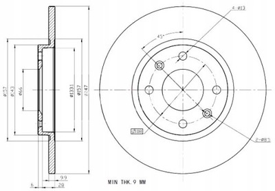 ДИСКИ ТОРМОЗНЫЕ HAM. 2 ШТУКИ PEUGEOT P. 106 309 205 SAXO ZX C15 MAXGEAR