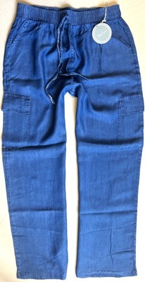 ZWIEWNE SPODNIE JEANSOWE JEANS NIEBIESKIE 40/42