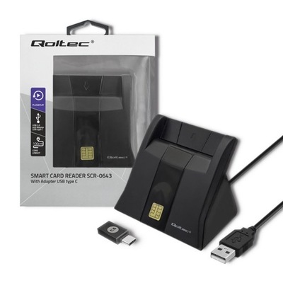 QOLTEC INTELIGENTNY LECTOR MAPAS CHIPOWYCH ID, USB | PLUG&PLAY | VERTICALES  