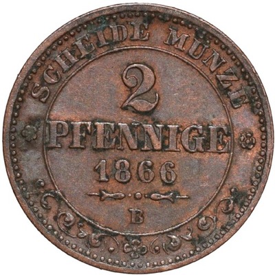 Saksonia 2 pfennige 1866