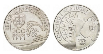 Portugalia 200 eskudo Krzysztof Kolumb 1991