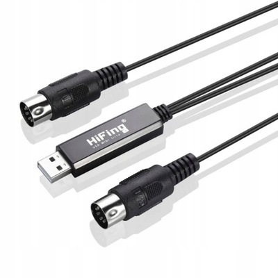 Konwerter USB-A na MIDI adapter interfejs do organów klawiszy 16ch in i out