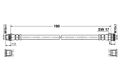 ATE 24.5246-0190.3 ПАТРУБОК HAM. ELAST. CITROEN T. C2/C3/C4/DS4 1,1-2,0 02-