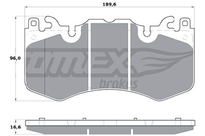 TOMEX BRAKES TRINKELĖS STABDŽIŲ LAND ROVER DISCOVERY 09- PRIEK. 