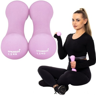 HANTLE HANTELKI CIĘŻARKI FITNESS 3kg DO ĆWICZEŃ CIĘŻARKI ZESTAW 2x1,5kg