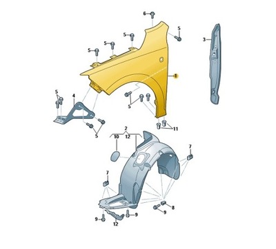 Крила лівий-передній skoda rapid oe: 5ja821021d фото №1
