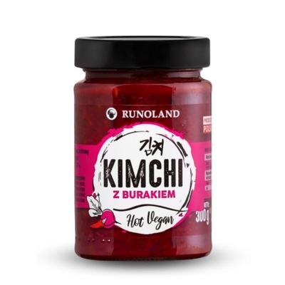 Kimchi ostre z burakiem Vegan Hot kapusta pekińska zdrowe 300g Runoland