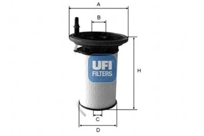 FILTRO COMBUSTIBLES UFI 77366216 77366607 77366330 773666  