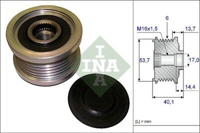 EMBRAGUE ALTERNADOR INA 535 0202 10  