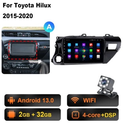 RADIO DE AUTOMÓVIL ANDROID 13 PARA TOYOTA HILUX PICK UP AN120 2015-2020 CARPLAY  