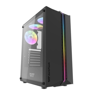 DARKFLASH OBUDOWA KOMPUTEROWA DO PC ATX Z 3 WENTYLATORAMI RGB LED CZARNA