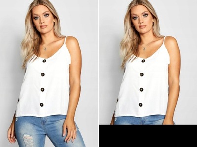 TOP BIAŁY LUŹNY CASUAL GUZIKI 44 XXL Boohoo 1AAJ