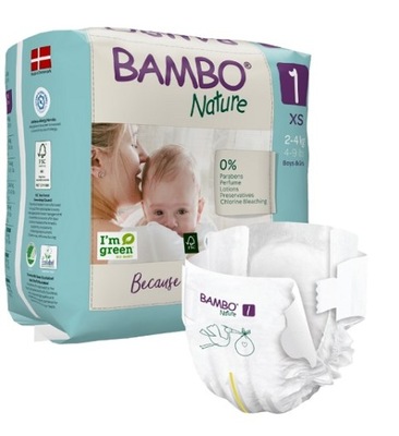 Pieluszki Bambo Nature 1 New Born (2-4 kg, 22szt.)