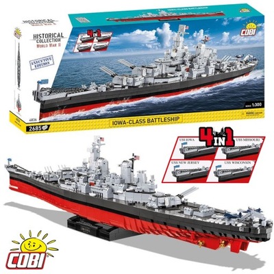 KLOCKI COBI 4836 STATEK IOWA CLASS BATTLESHIP ZABAWKA UKŁADANKA 2685 ELEM.