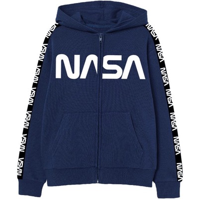 Bluza z kapturem ROZPINANA z meszkiem NASA 134-140