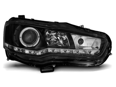 ФОНАРІ ПЕРЕД MITSUBISHI LANCER 8 08- BLACK LED (СВІТЛОДІОД) DIOD