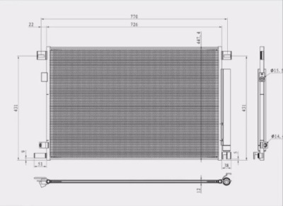 Радіатор кондиціонера tesla model s, 16 - 600761000b фото №1