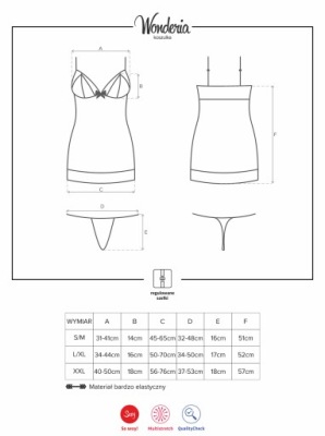 Bielizna Wonderia koszulka i stringi S/M