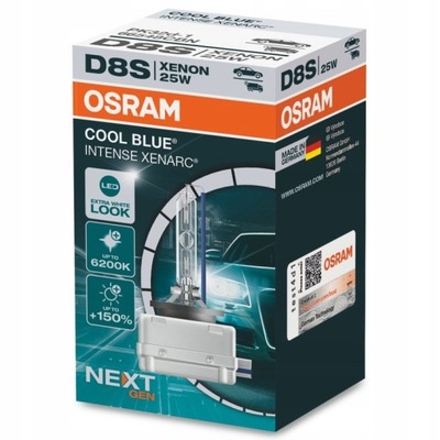 ЛАМПОЧКИ D8S OSRAM COOL BLUE INTENSE НОВИЙ GENERACJA