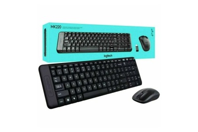 ZESTAW BEZPRZEWODOWY KLAWIATURA I MYSZ LOGITECH MK220 920-003161 | CZARNY