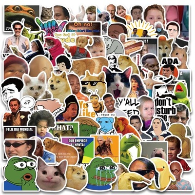 100 PCS PACZKA FUNNY MEME CAT FAJNE STICKERS MOTOC  