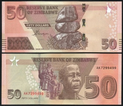 $ Zimbabwe 50 DOLLARS P-105 UNC 2020