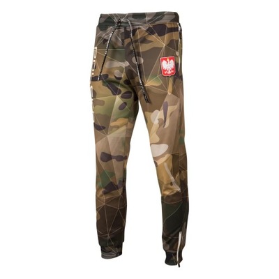 Spodnie Męskie Sportowe Dresowe POLSKA CAMO XL