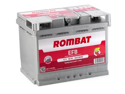 BATERÍA ROMBAT EFB START/STOP F260 12V 60AH 640A L2  