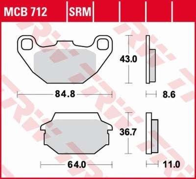 TRW ZF КОЛОДКИ ТОРМОЗНЫЕ KAWASAKI KFX 50/90 '07 SYM