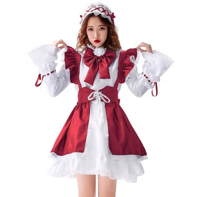 Lolita Cosplay Anime Strój Pokojówki Sukienka